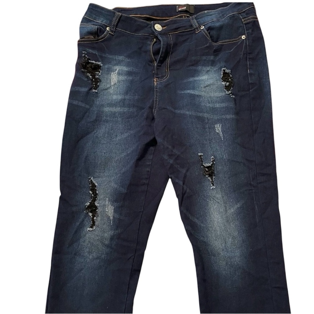 Enjoy Denim Women's Straight Leg Jeans - Dark Blue Size 16